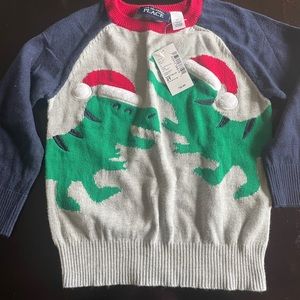 NWT Boy's Size 2T Dinosaur Christmas Sweater